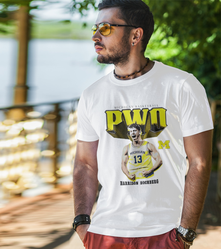 Michigan Wolverines Basketball PWO Harrison Hochberg 13 Jersey T-Shirt