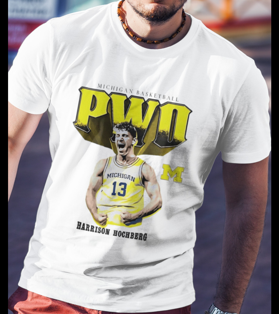 Michigan Wolverines Basketball PWO Harrison Hochberg 13 Jersey T-Shirt