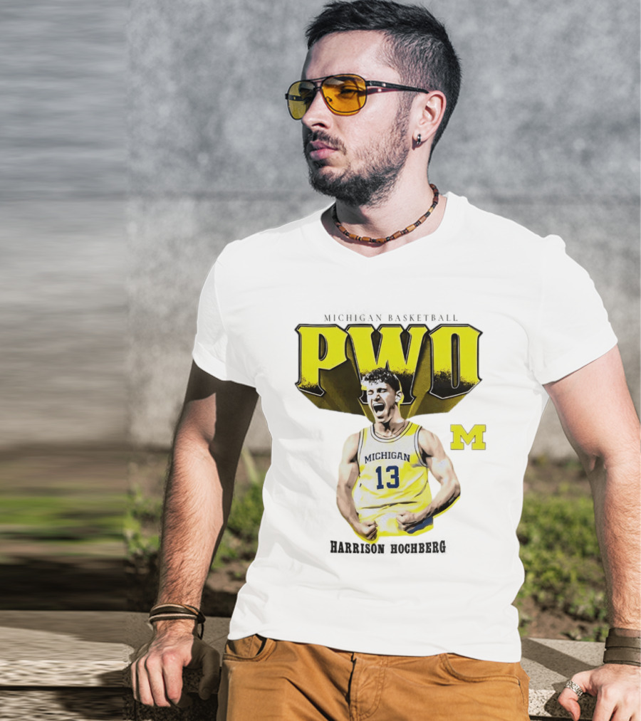 Michigan Wolverines Basketball PWO Harrison Hochberg 13 Jersey T-Shirt