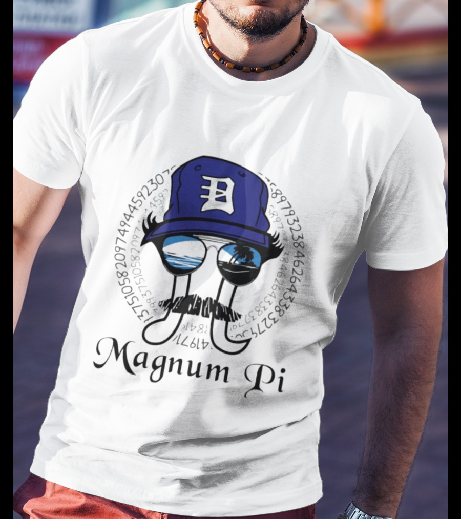 Magnum Pi Detroit Hat And Sunglasses With Pi Number Sequence T-Shirt