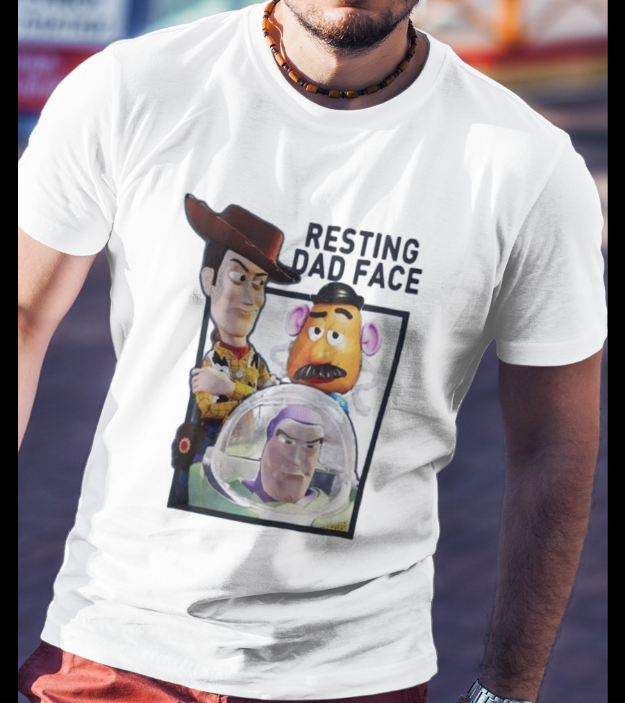 ToyStory Resting Dad Face Woody Buzz Lightyear Mr Potato Head T-Shirt