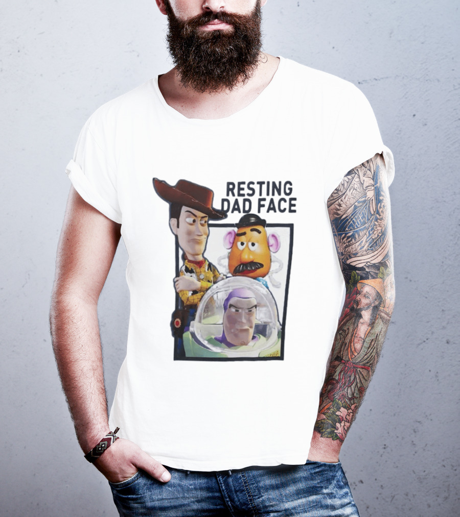 ToyStory Resting Dad Face Woody Buzz Lightyear Mr Potato Head T-Shirt