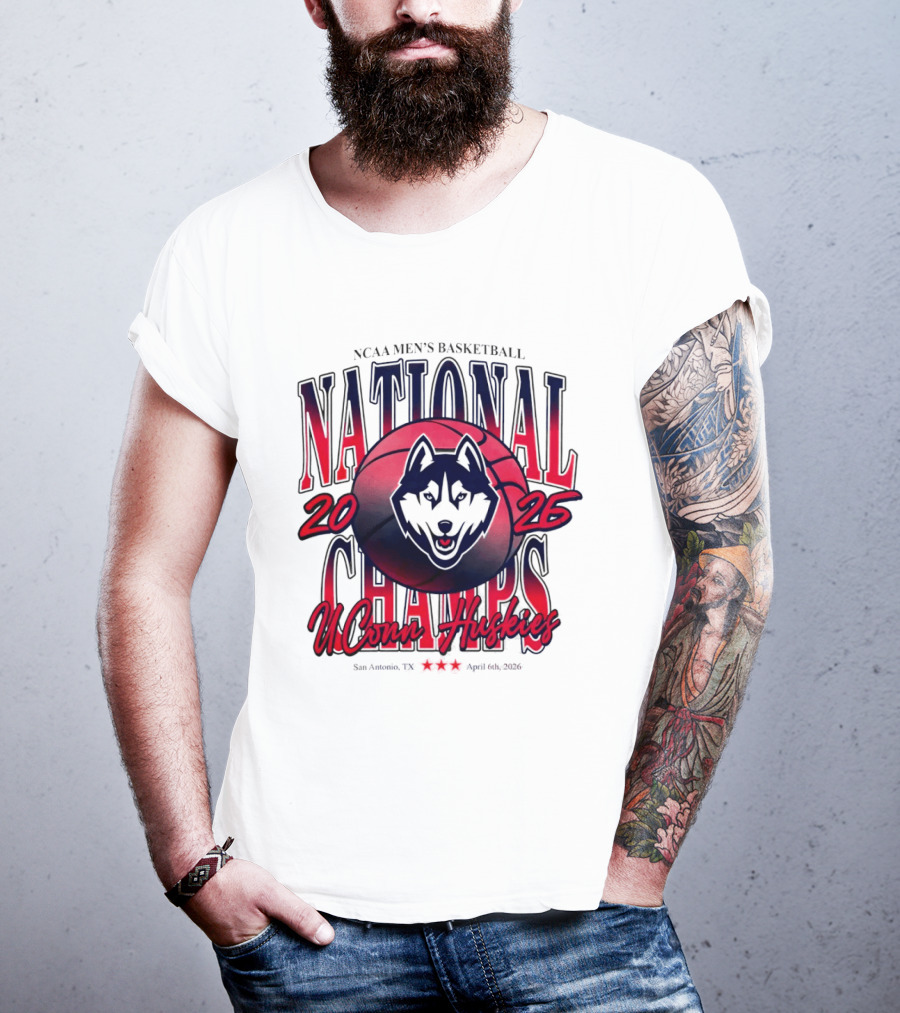 UConn Huskies NCAA Men's Basketball 2026 San Antonio National Champs T-Shirt