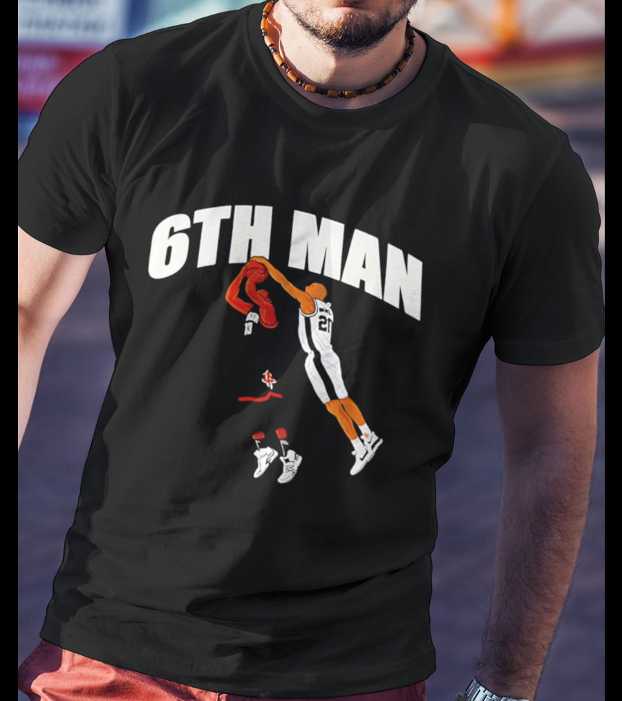 6th Man Harden Ginobili Basketball Dunk T-Shirt