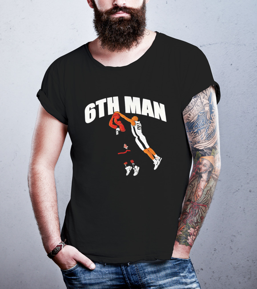 6th Man Harden Ginobili Basketball Dunk T-Shirt