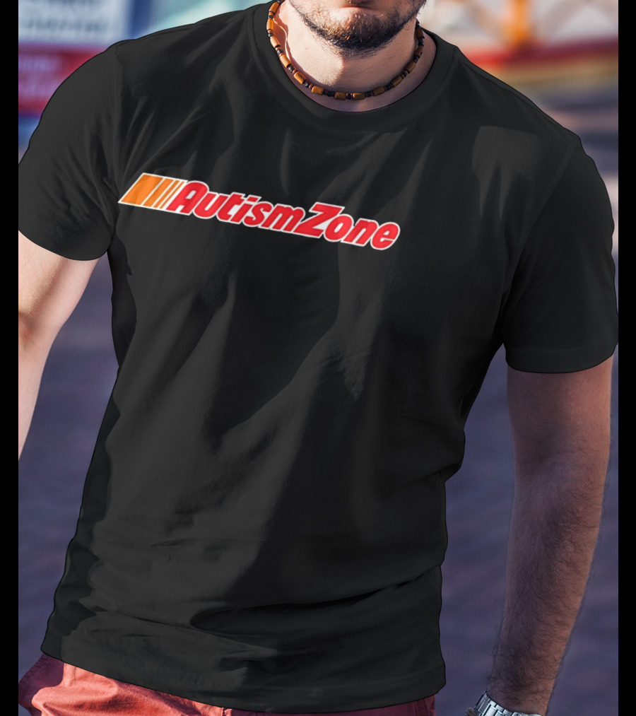 Autism Zone Racing Style Red And Orange T-Shirt