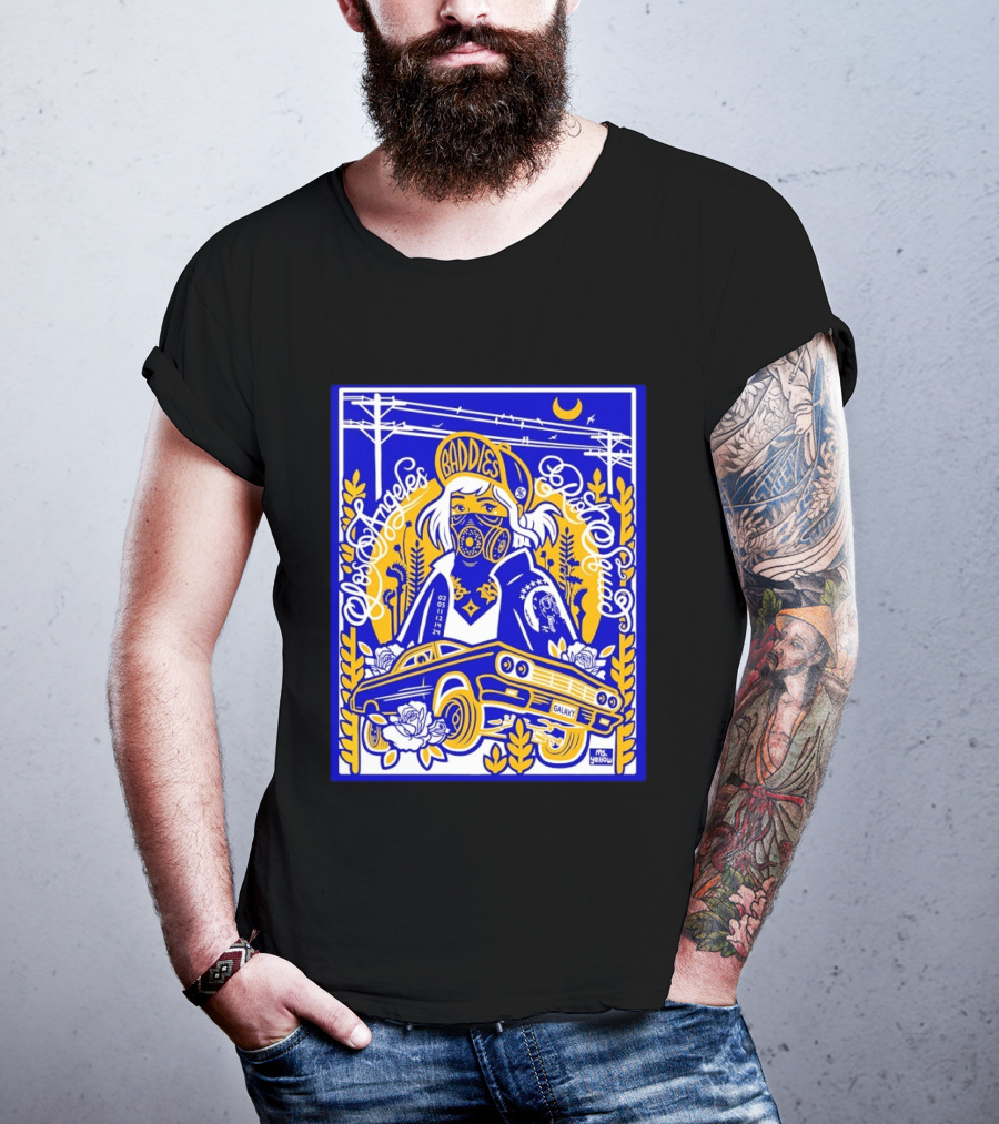 Baddies Los Angeles Riot Squad Galaxy Car Artwork By Ms. Yellow T-Shirt