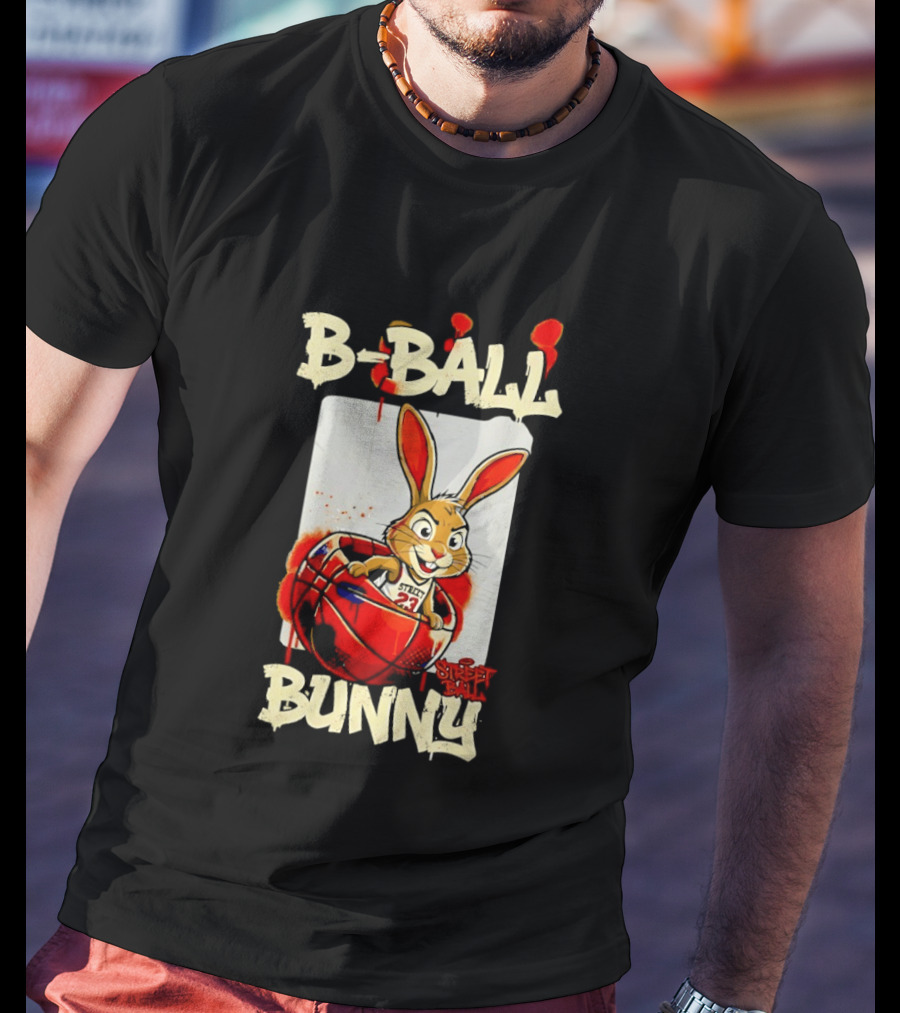 B Ball Bunny 23 Blood Streets Basketball T-Shirt