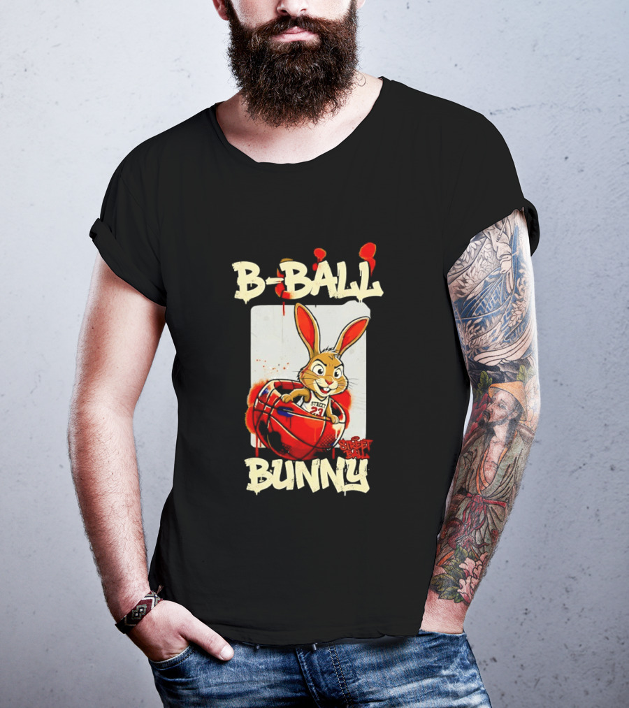B Ball Bunny 23 Blood Streets Basketball T-Shirt