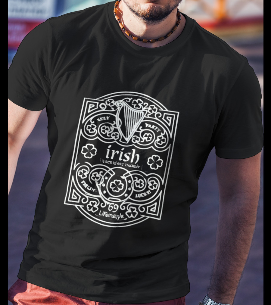 Irish Harp Shamrock Celtic Heritage St Patrick's Day T-Shirt
