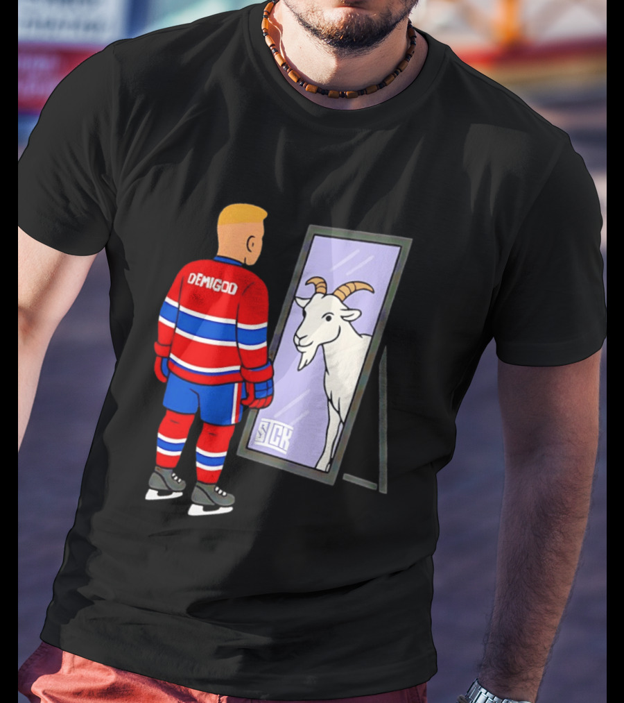 Ivan Demidov Montreal Canadiens Demigod Goat Mirror Reflection T-Shirt