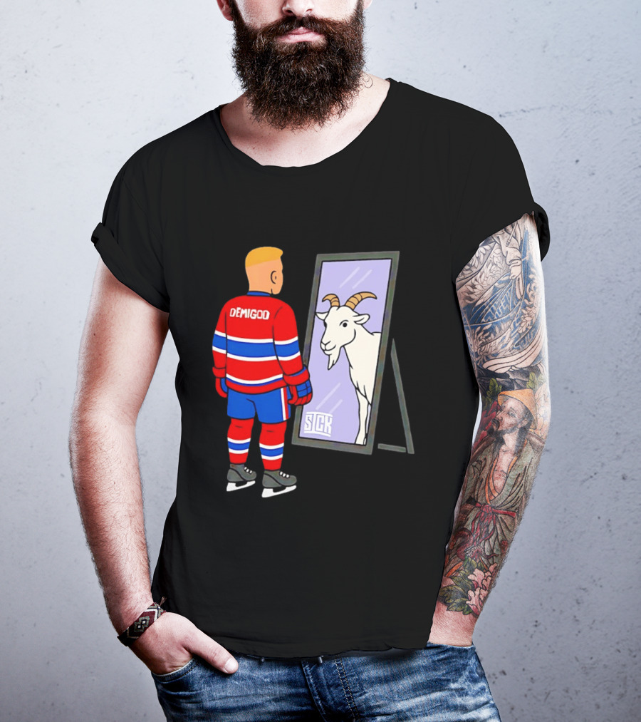 Ivan Demidov Montreal Canadiens Demigod Goat Mirror Reflection T-Shirt