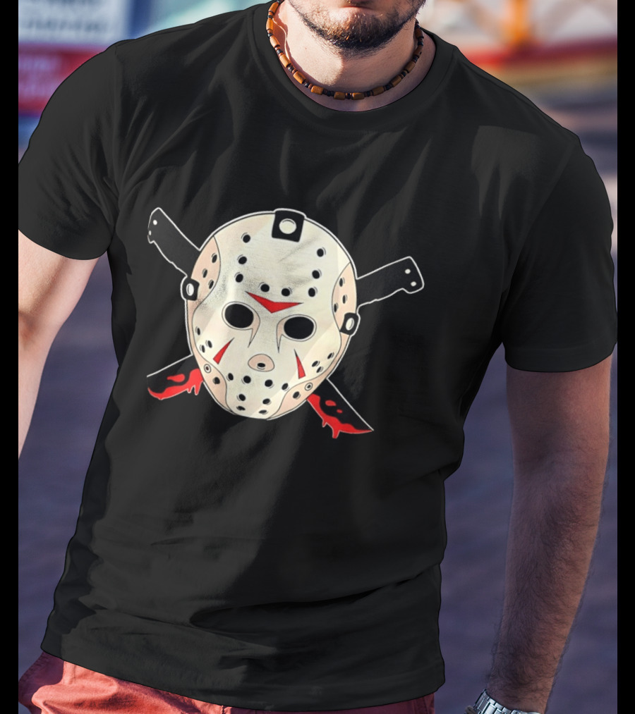 Jason Voorhees Mask Machete Horror Friday The 13th T-Shirt