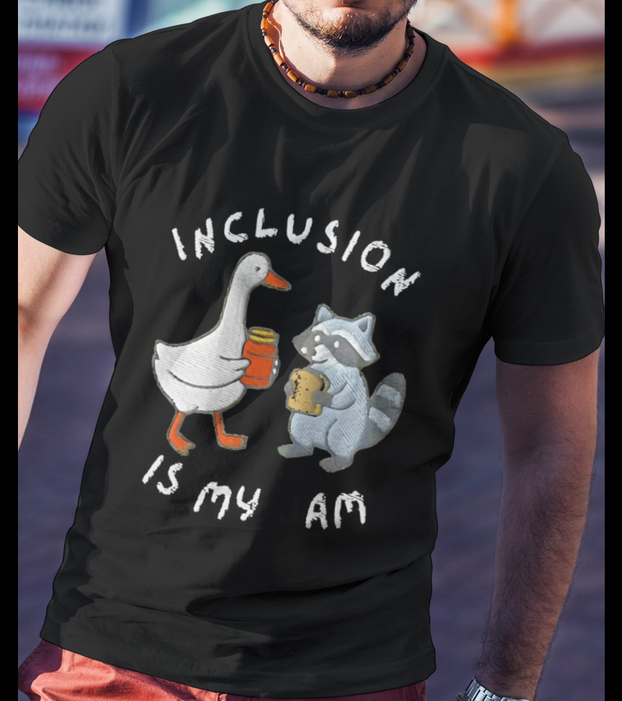 Raccoon Goose Inclusion Is My Jam Sandwich T-Shirt