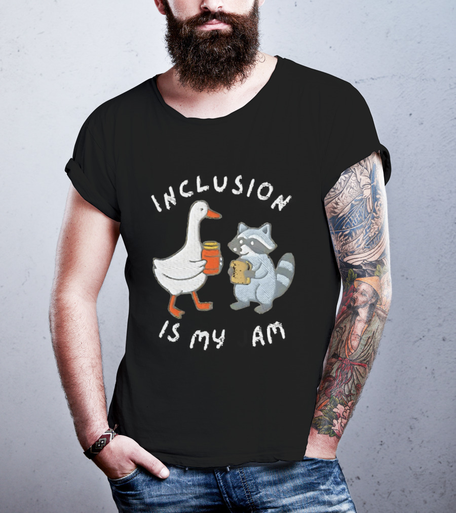 Raccoon Goose Inclusion Is My Jam Sandwich T-Shirt