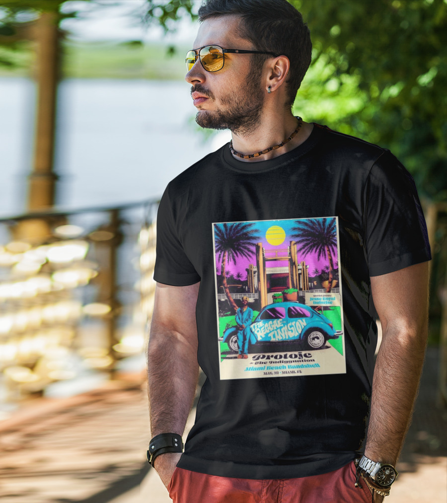 Protoje And The Indiggnation The Reggae Invasion Miami Beach Bandshell May 2 2026 Jesse Royal Dubwise T-Shirt