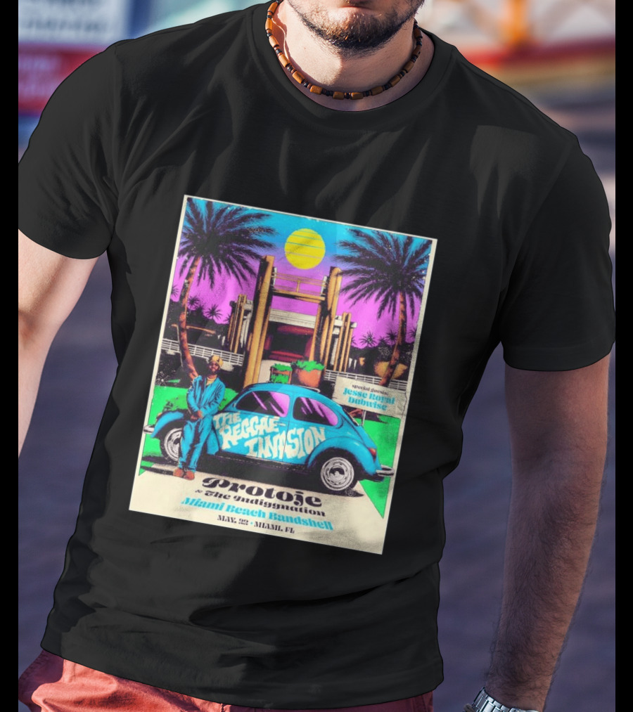 Protoje And The Indiggnation The Reggae Invasion Miami Beach Bandshell May 2 2026 Jesse Royal Dubwise T-Shirt