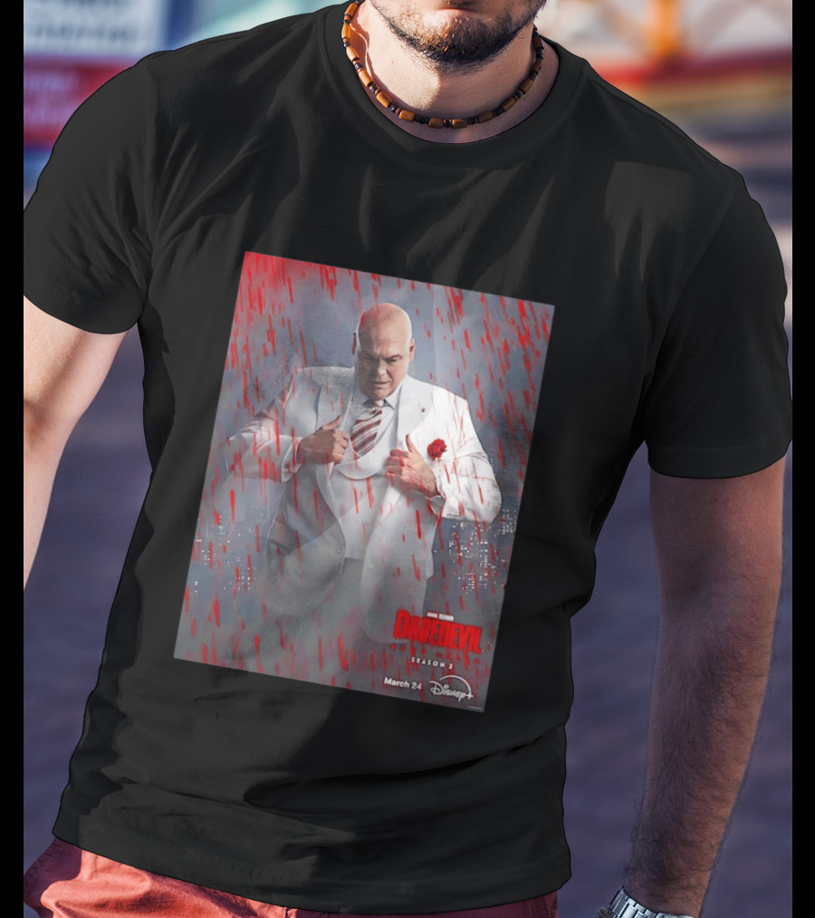 Marvel Studios Daredevil Born Again Season 2 Kingpin March 24 Disney Plus T-Shirt