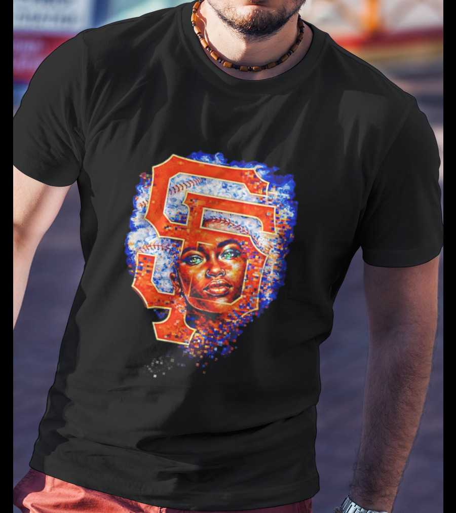 San Francisco Giants Black Heritage Night 2026 Baseball SF Logo Afro T-Shirt