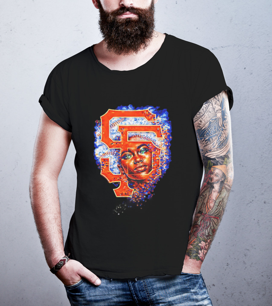 San Francisco Giants Black Heritage Night 2026 Baseball SF Logo Afro T-Shirt