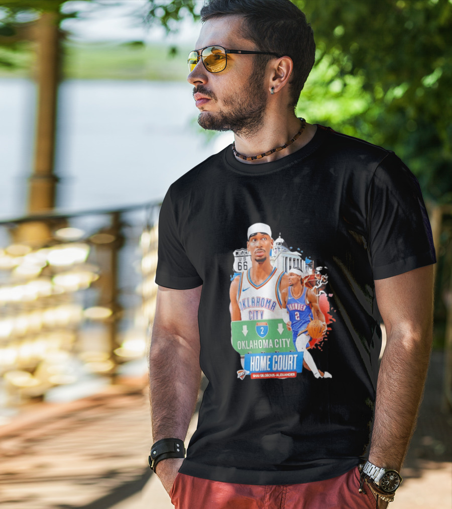 Oklahoma City Thunder Home Court Shai Gilgeous Alexander Route 66 T-Shirt