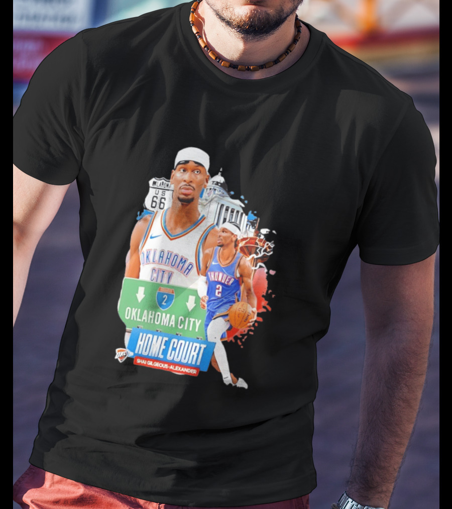 Oklahoma City Thunder Home Court Shai Gilgeous Alexander Route 66 T-Shirt