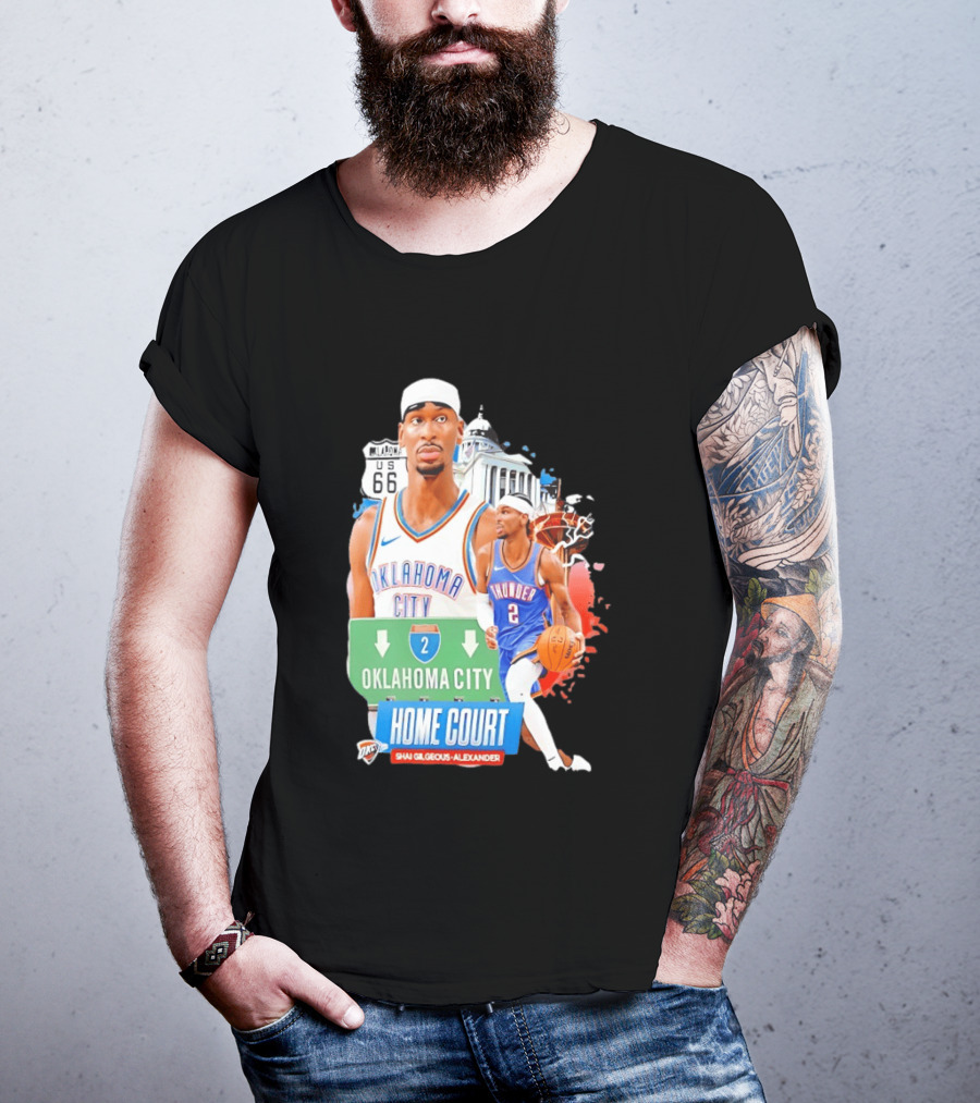 Oklahoma City Thunder Home Court Shai Gilgeous Alexander Route 66 T-Shirt