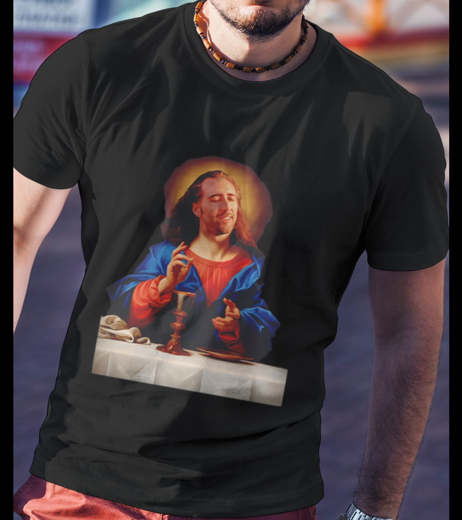 Nic Cage Jesus Iconic Meme Mashup T-Shirt