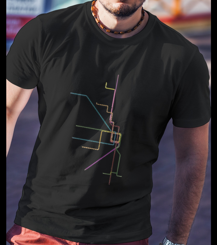 The Loop Transit Map Chicago CTA Lines T-Shirt