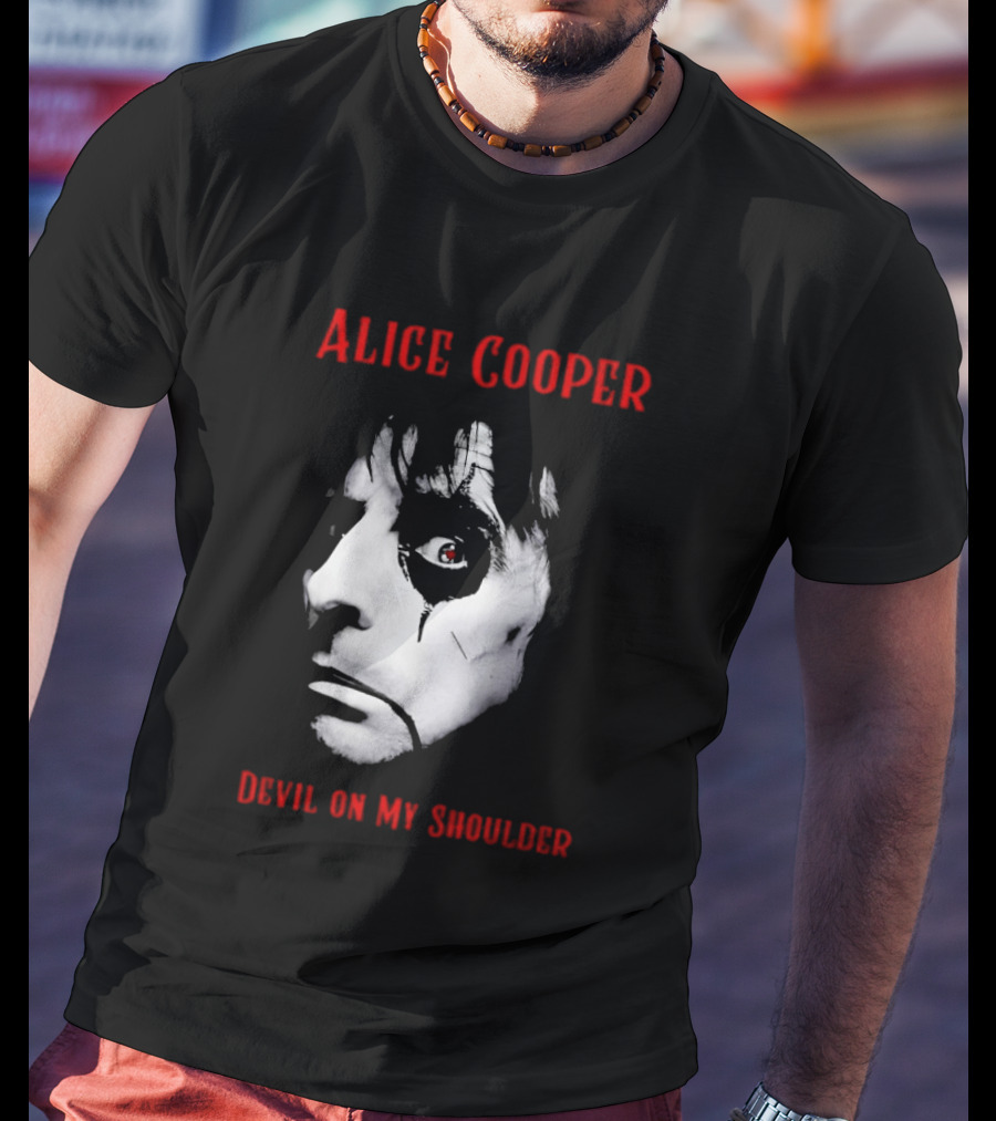 Alice Cooper Devil On My Shoulder Halloween Horror Music T-Shirt