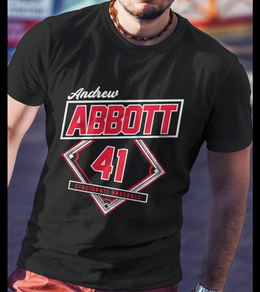 Andrew Abbott 41 Cincinnati Reds Baseball T-Shirt