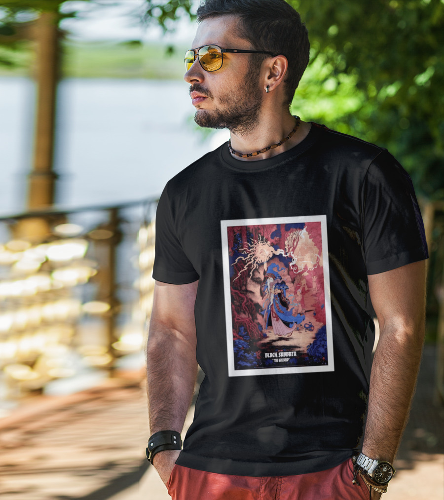 Black Sabbath The Wizard Rainbow Foil Edition Fantasy Scene T-Shirt