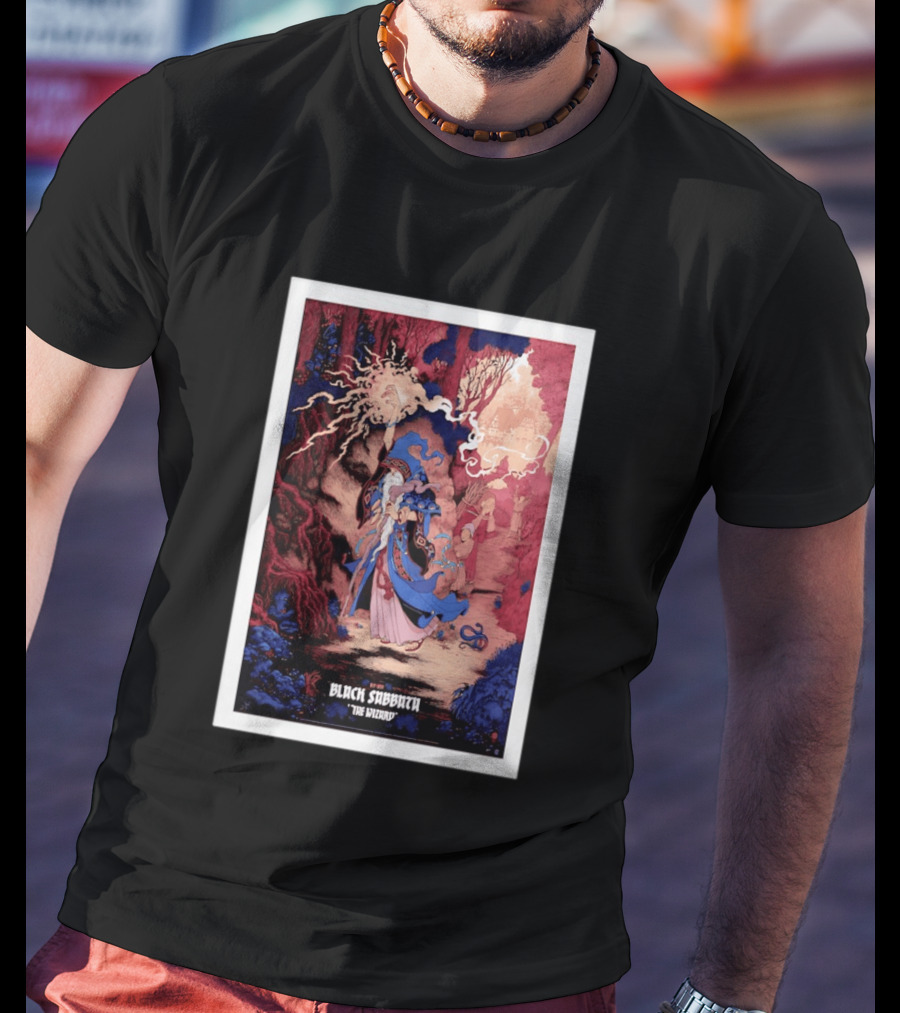 Black Sabbath The Wizard Rainbow Foil Edition Fantasy Scene T-Shirt