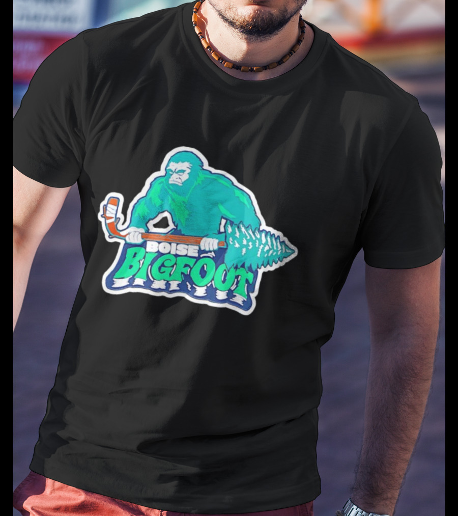 Boise Bigfoot Ice Hockey Team Sasquatch Hockey Stick T-Shirt