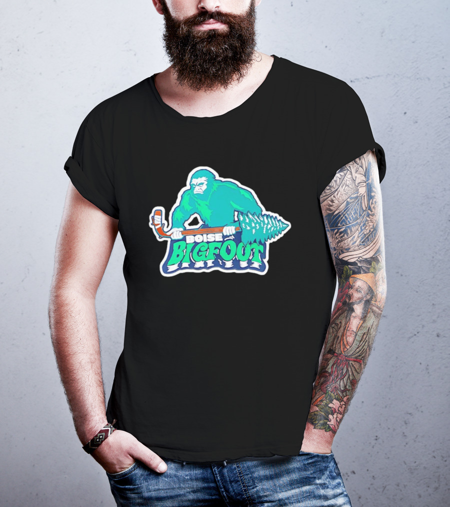 Boise Bigfoot Ice Hockey Team Sasquatch Hockey Stick T-Shirt