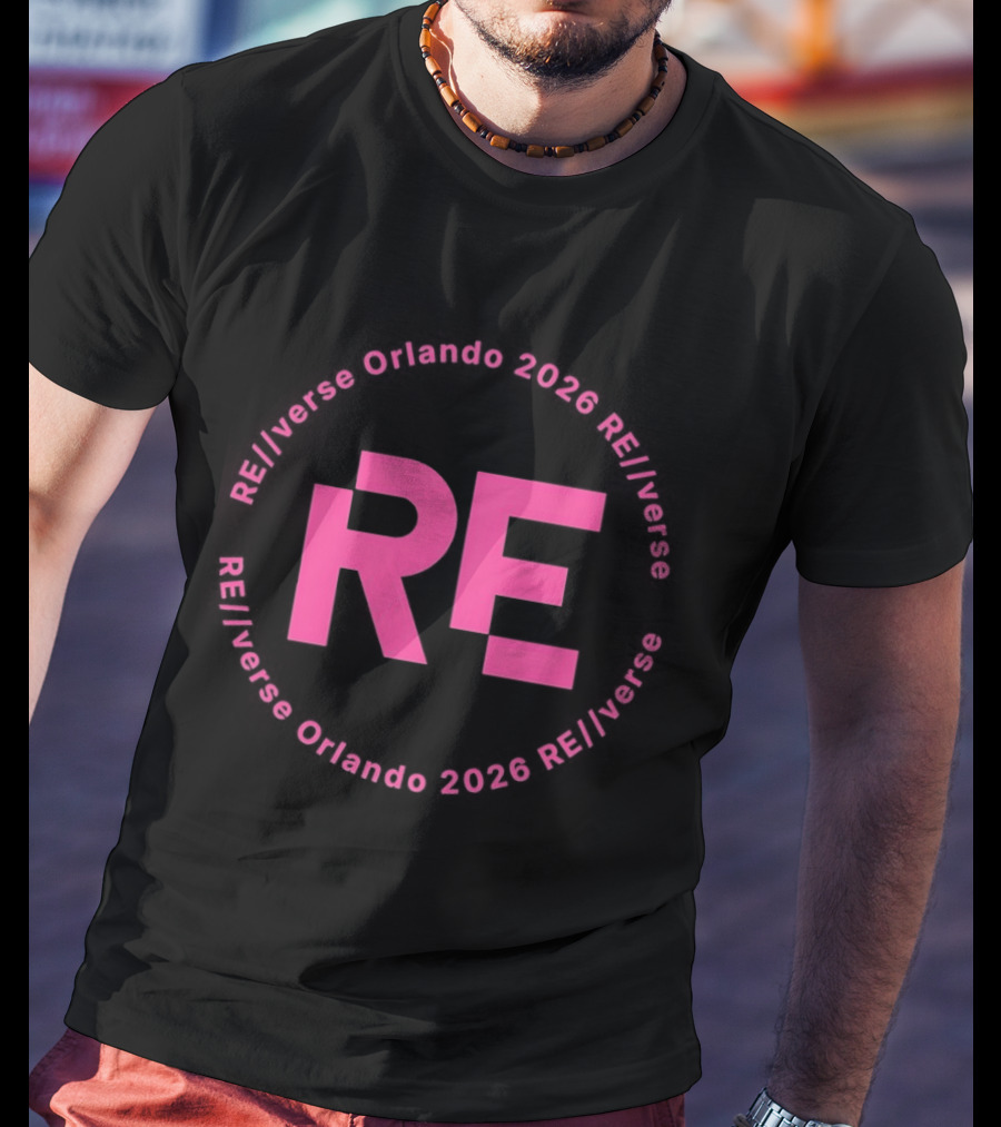 Reverse Orlando 2026 RE Black And Gold Circle T-Shirt