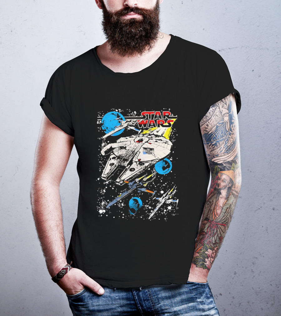 Star Wars Millennium Falcon Vintage Space Battle T-Shirt