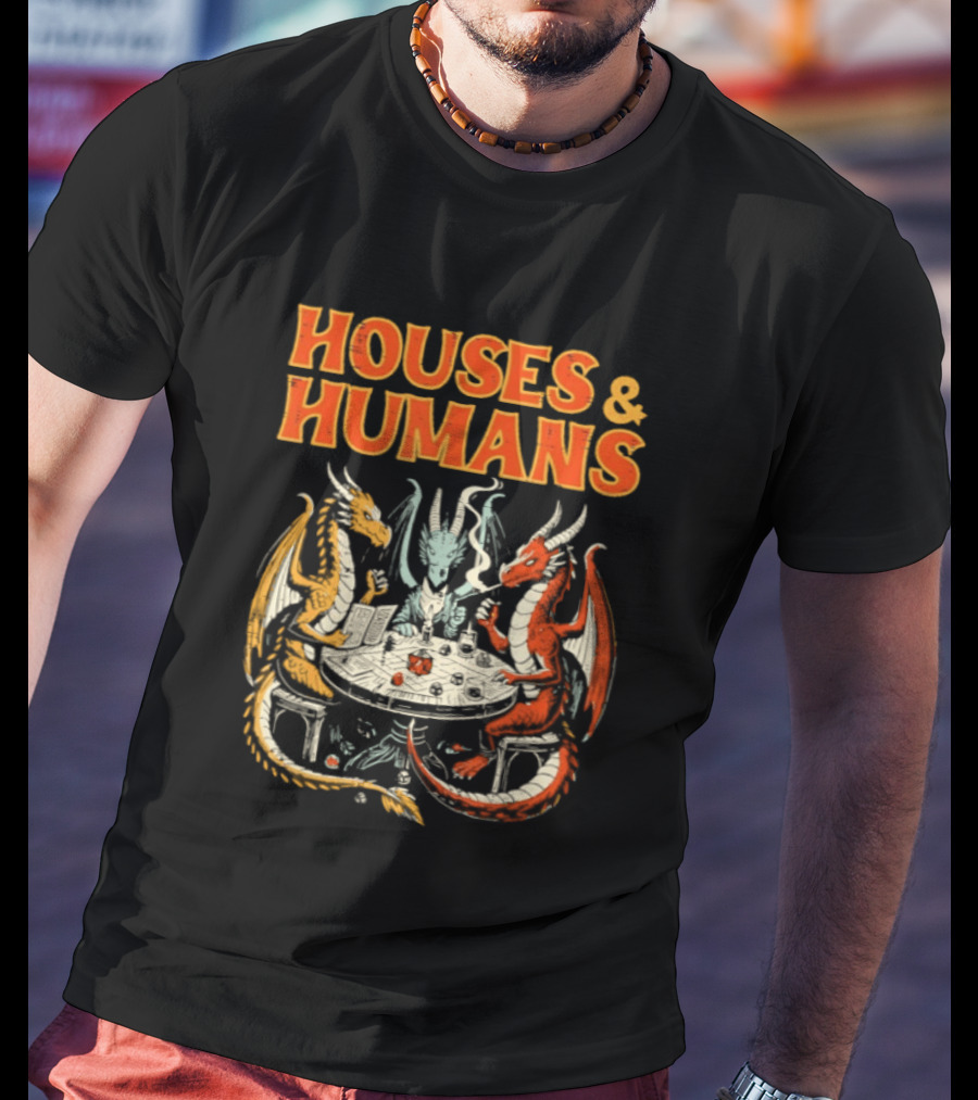 Houses Humans Dragons Trio Game Table T-Shirt