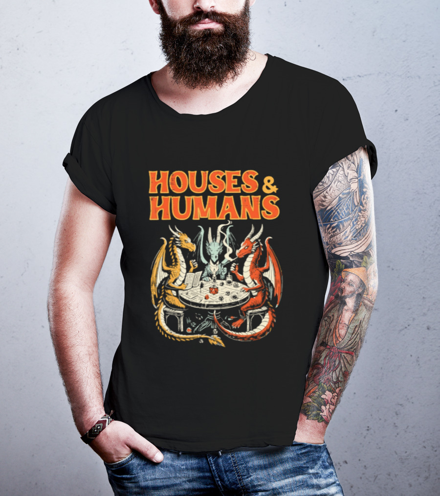 Houses Humans Dragons Trio Game Table T-Shirt