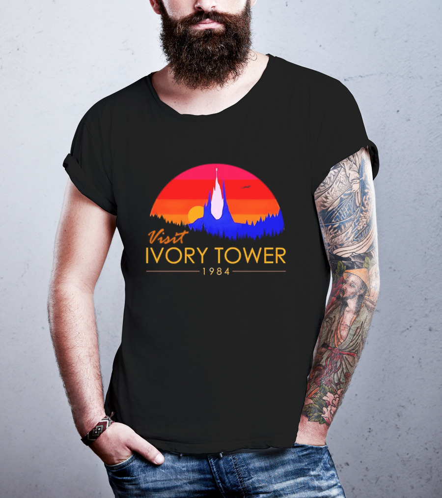 Visit Ivory Tower 1984 Sunset Silhouette The Neverending Story T-Shirt
