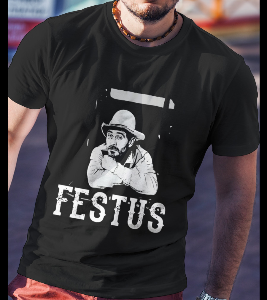 Festus Gunsmoke Character Iconic Cowboy T-Shirt
