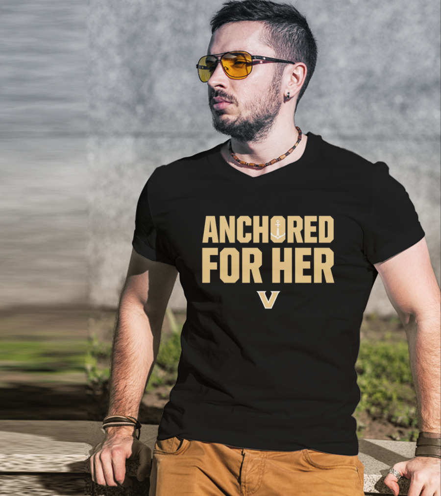 Vanderbilt Commodores Anchored For Her V T-Shirt