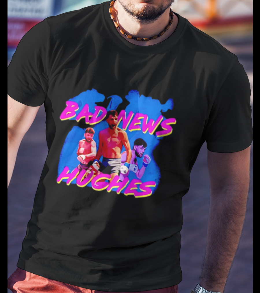 Bad News Hughes Boxing Fighter Action Trio T-Shirt