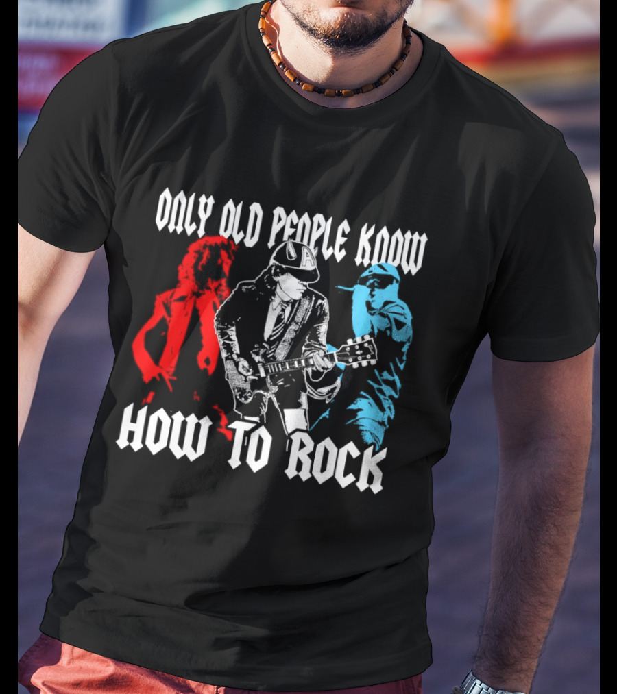 AC DC Only Old People Know How To Rock Guitar Legends T-Shirt