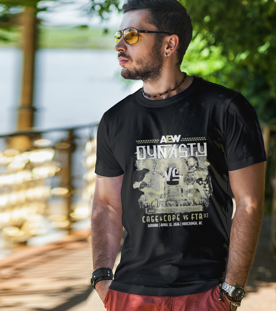 AEW Dynasty 2026 Cage Cope FTR Matchup T-Shirt