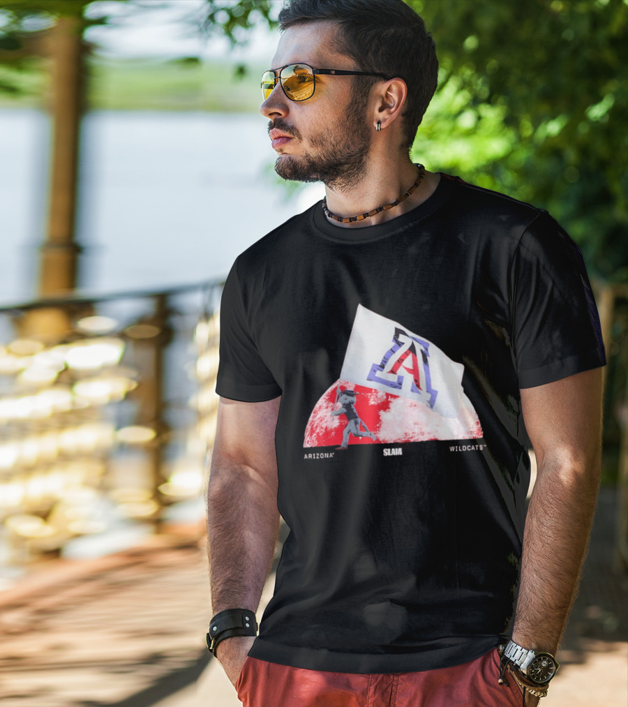 Arizona Wildcats Flag On The Moon SLAM Magazine T-Shirt