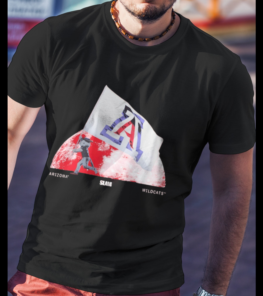 Arizona Wildcats Flag On The Moon SLAM Magazine T-Shirt