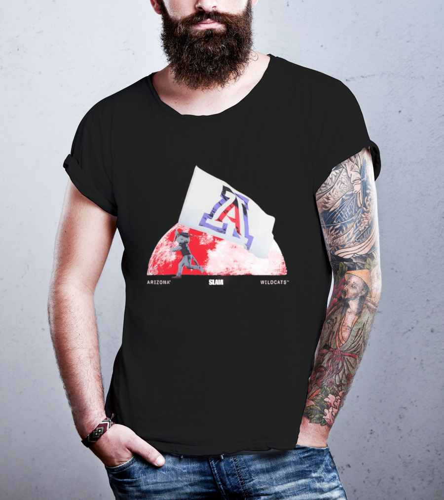 Arizona Wildcats Flag On The Moon SLAM Magazine T-Shirt