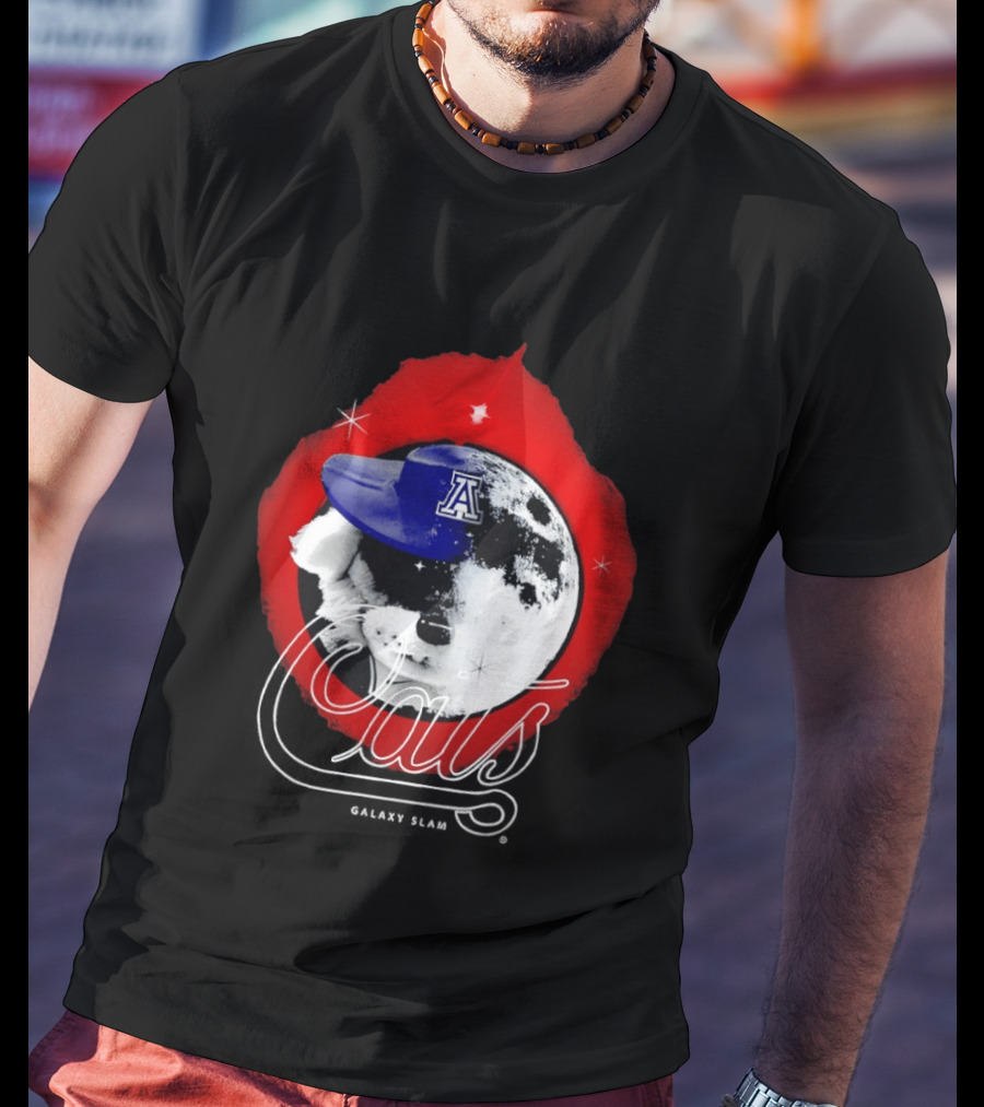 Arizona Wildcats SLAM Galaxy Cats Half Wilbur Half Moon T-Shirt
