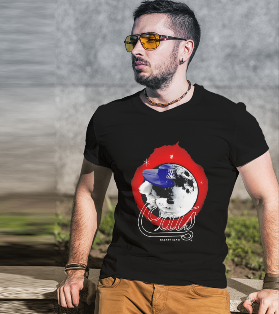 Arizona Wildcats SLAM Galaxy Cats Half Wilbur Half Moon T-Shirt